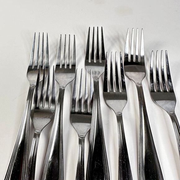 Hampton Silversmiths Malibu Salad Forks Lot 1 Set of 8 - Picture 3 of 9